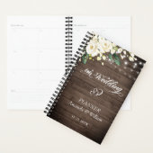 Bois et Rose blanche Vert Wedding planner floral (Devant avec enveloppe)