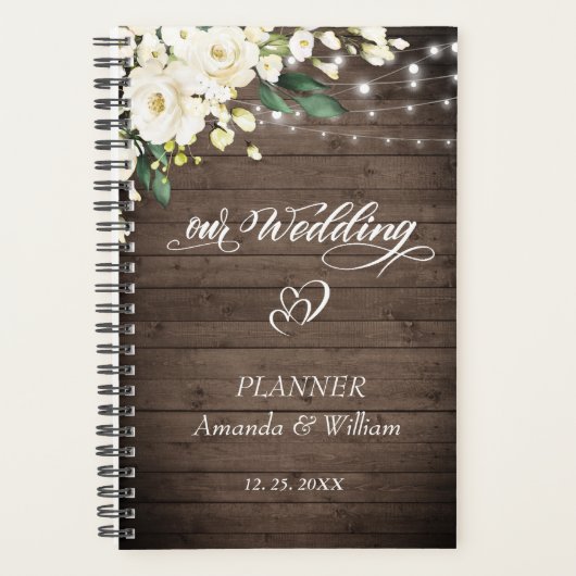 Bois et Rose blanche Vert Wedding planner floral (Devant)