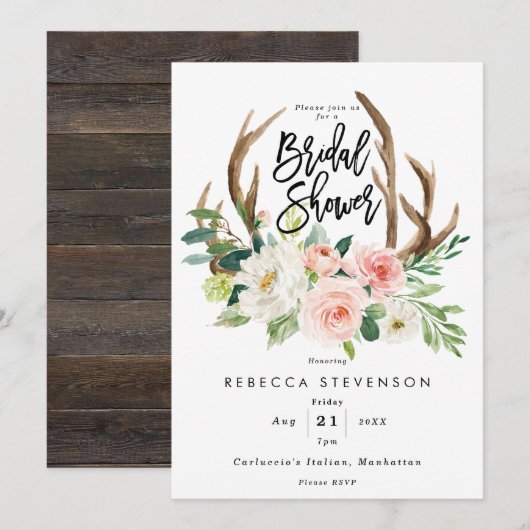 bois floral broussailleux invitation à la douche n (Devant / Derrière)