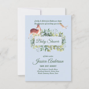 Bois Flore et faune BABY SHOWERS Invitations