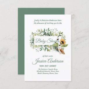 Bois Flore et faune BABY SHOWERS Invitations
