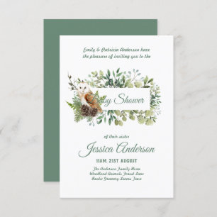 Bois Flore et faune BABY SHOWERS Invitations