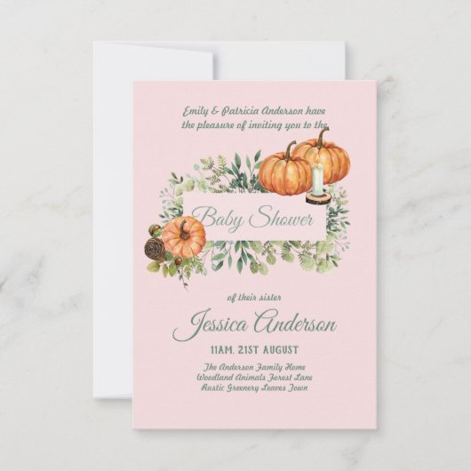 Bois Flore et faune BABY SHOWERS Invitations (Devant)
