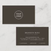 Bois foncé brun rustique logo personnalisé carte d (Devant / Derrière)