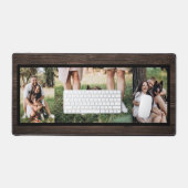 Bois foncé personnalisé 3 Photo Collage de bureau  (Clavier et souris)