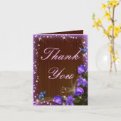 Bois foncé rustique Carte de remerciements floral  (Fleur jaune)