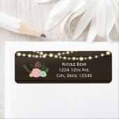 Bois foncé & Rustique Floral & Lumières Étiquette (En situation)