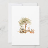 Bois Forêt Animaux Baby shower Invitation (Dos)