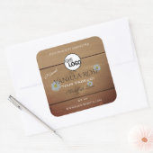 Bois Grain Emballage Étiquette Fleurs Logo (Enveloppe)