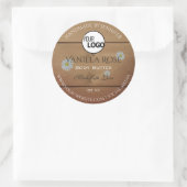 Bois Grain Emballage Étiquette Fleurs Logo (Sac)