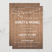 Bois Grain suite style grange Faire-part de mariag (Devant / Derrière)