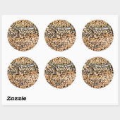 Bois haché sur un autocollant rond pile (Feuille)