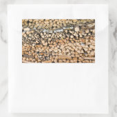 Bois haché sur une pile rectangulaire autocollant (Sac)