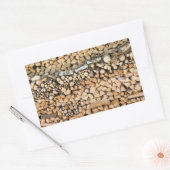 Bois haché sur une pile rectangulaire autocollant (Enveloppe)