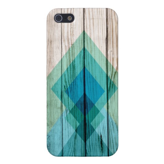 Bois iPhone 5 chevron coque menthe géométrique (Dos)