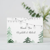 Bois, Lumières à cordes de forêt, Carte de remerci (Debout devant)