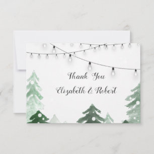 Bois, Lumières à cordes de forêt, Carte de remerci