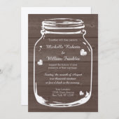 Bois mason jarre pays grange invitations mariage (Devant / Derrière)