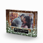 Bois neigeux et couverture photo de la forêt Bloc  (Droite)