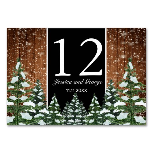 Bois neigeux & Forêt Pin Noir Numéro de table (Devant)