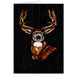 Bois noir cerf de bois rustique Merci de pays rust