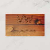 Bois noir et cerisier Cartes en bois Monogramme (Devant)