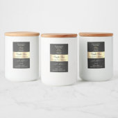 Bois Noir Grain Or Décor Produit Coeurs Étiquette (Bouteilles)