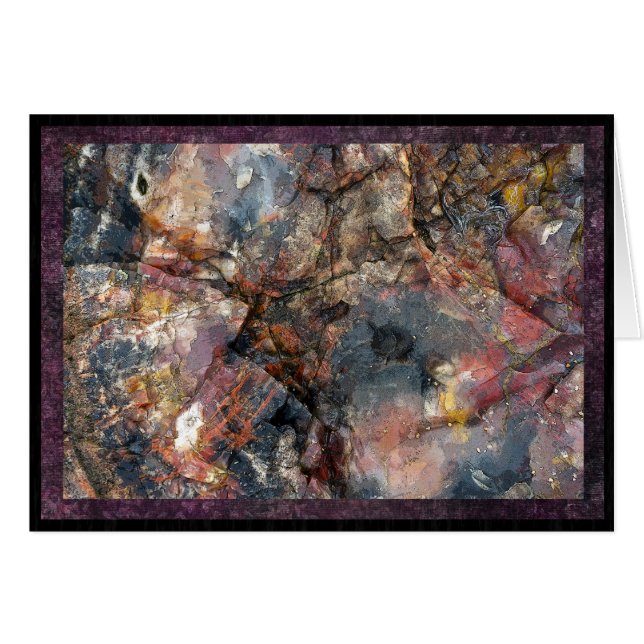 Bois petrified coloré, 7"" carte x5, vierge (Devant horizontal)