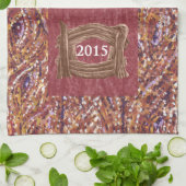 Bois pointillism 2015 calendrier thé serviette (Plié)