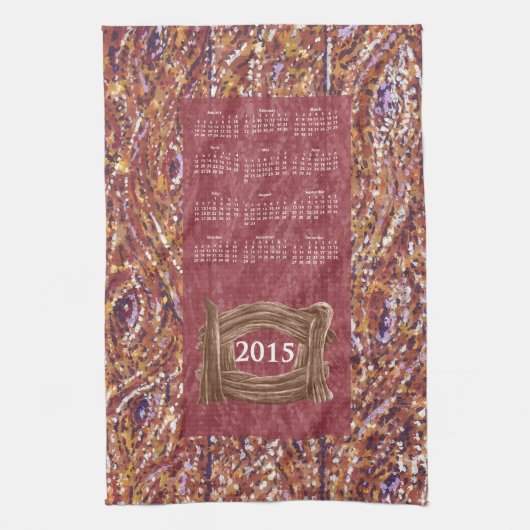 Bois pointillism 2015 calendrier thé serviette (Vertical)