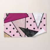 Bois rose géométrique élégant de marbre de parties (Serviette à main)