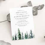 Bois | Rustic Bridal Shower Invitation<br><div class="desc">L'élégante invitation à la douche nuptiale d'hiver rustique comprend une rangée de pins aquarellés dans des tons riches de chasseur et vert forêt. Personnalisez avec vos détails de douche nuptiale en lettrage noir chic. Un beau choix pour les douches nuptiales d'hiver dans les montagnes, les bois ou les milieux forestiers....</div>