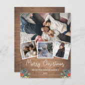 Bois rustique 4 photo baies d'hiver Carte de vacan (Devant / Derrière)