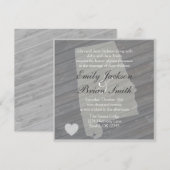 Bois rustique Alabama Gris invitations de mariage (Devant / Derrière)