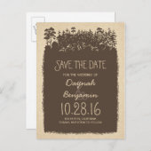 bois rustique arbres enregistrer la date cartes po (Devant / Derrière)