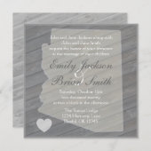 Bois rustique Arizona Gris invitations de mariage (Devant / Derrière)