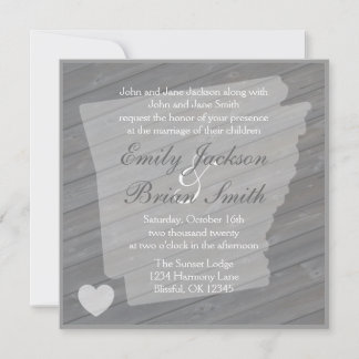 Bois rustique Arkansas Gris invitations de mariage