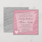 Bois rustique Arkansas invitation de mariage rose (Devant / Derrière)