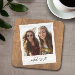 Bois rustique avec cadre photo Carré<br><div class="desc">Ajoutez votre photo préférée à ce modèle.</div>