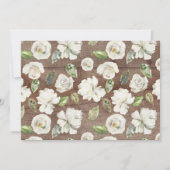 Bois rustique Blanc Floral Invitations de douche n (Dos)