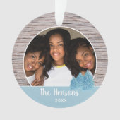 Bois rustique Bleu Arbre de Noël Photo (devant)