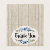 Bois rustique & Bohème Aquarelle Merci Floral (Outside Unfolded)