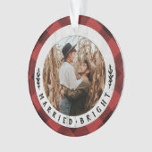 Bois rustique Buffalo Check Couples Premier Noël (devant)