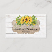 Bois rustique Burlap Shabby Carte de visite désorg (Devant)