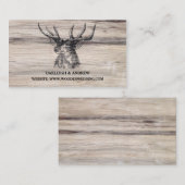 Bois rustique | Carte du site web du Mariage de ce (Devant / Derrière)