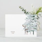 Bois rustique Cerfs et Carte de remerciements (Debout devant)