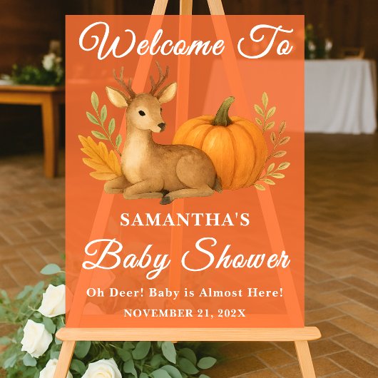 Bois rustique Cerfs et Citrouille Baby shower d'au