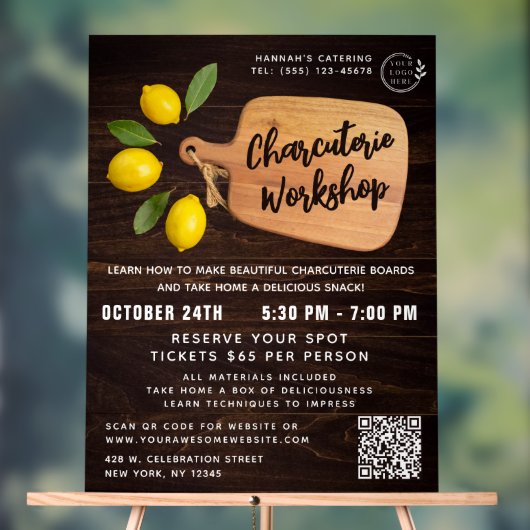 Bois rustique Découpe Citrus Cuisine Script (Neutre)