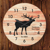 Bois Rustique Deer Camp Style Horloge Acrylique