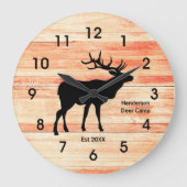 Bois Rustique Deer Camp Style Horloge Acrylique (Recto)